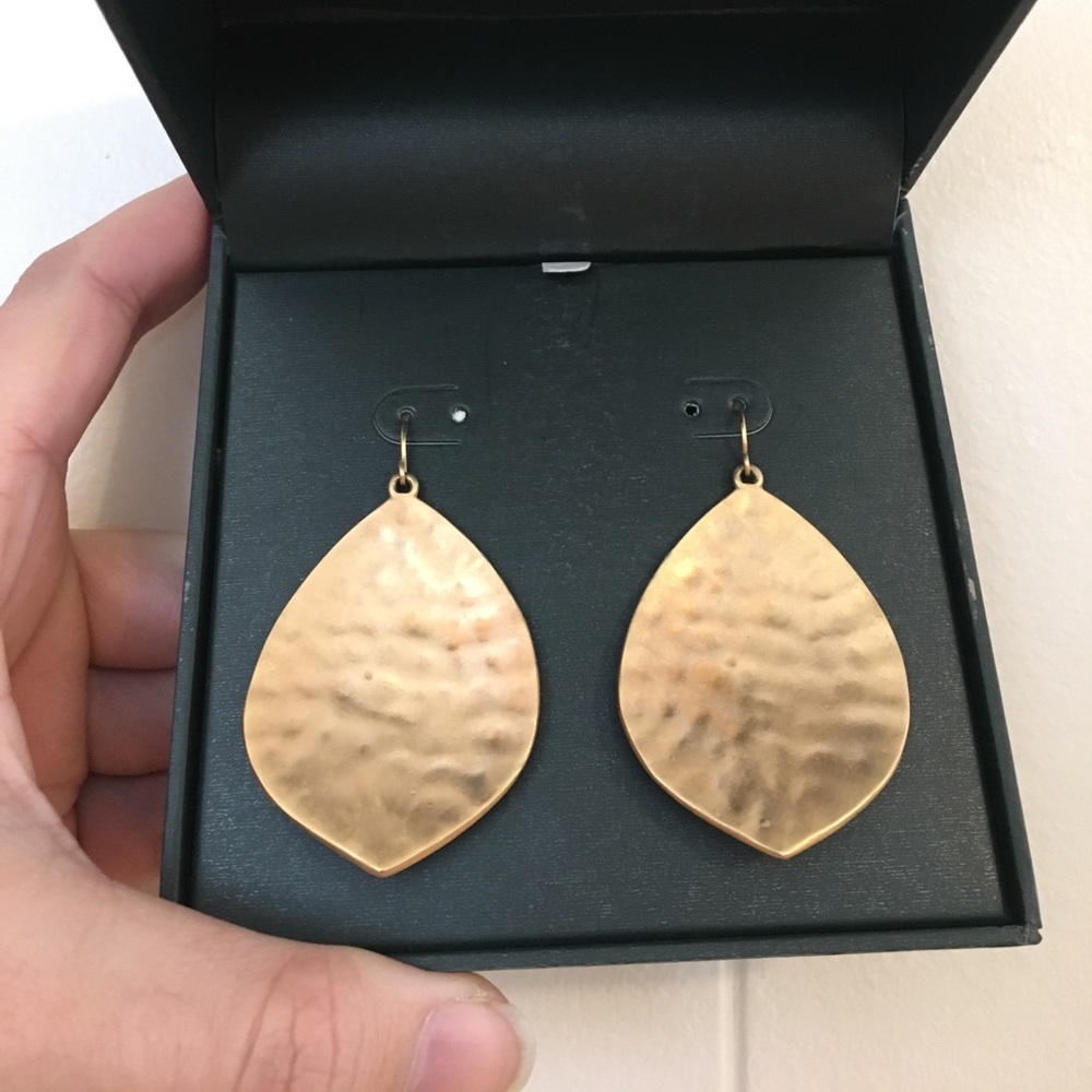 Ralph Lauren Hammered Gold Teardrop Earrings